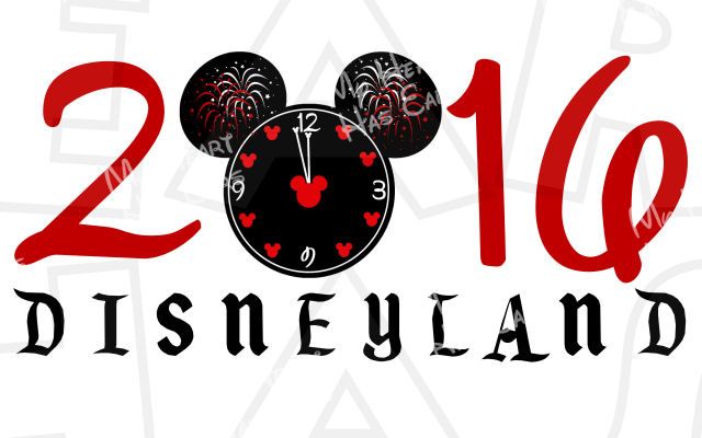 640x400 Mickey Countdown Clock New Year Disneyland 2016 Instant Download