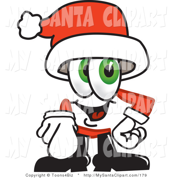 600x620 Christmas Clip Art Of A Green Eyed Santa Claus Mascot Cartoon
