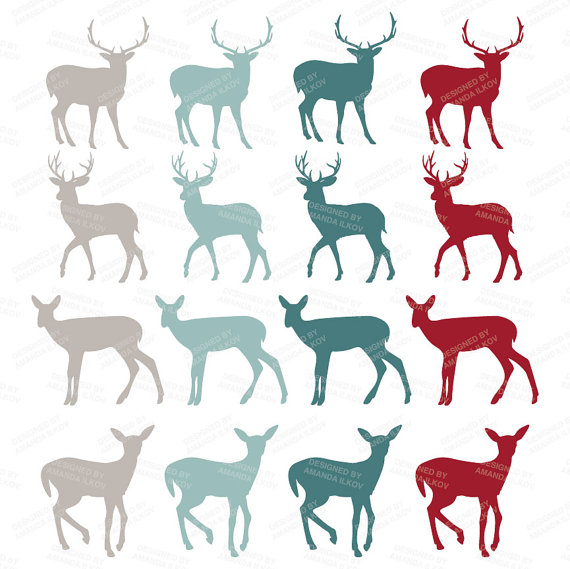 570x569 Premium Christmas Deer Silhouette Clipart Amp Vectors Deer