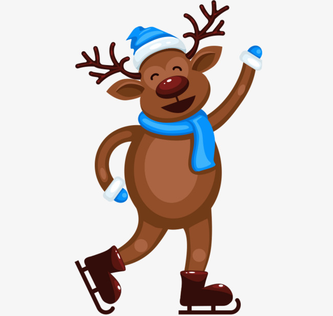 650x616 Roller Skating Christmas Deer, Christmas, Merry Christmas