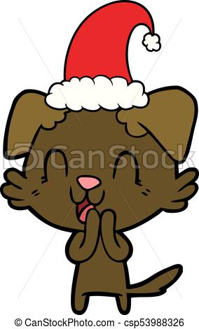 284x470 Laughing Cartoon Christmas Dog.
