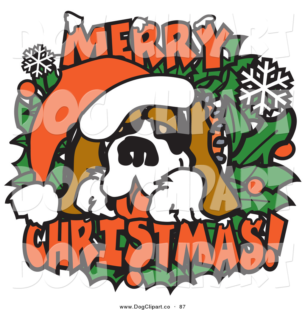 1024x1044 Vector Clip Art Of A Big Saint Bernard On A Merry Christmas Sign