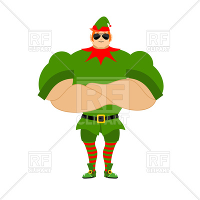 400x400 Strong Elf. Christmas Guards. Royalty Free Vector Clip Art Image