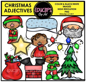 350x334 Christmas Adjectives Clip Art Bundle {Educlips Clipart} By Educlips