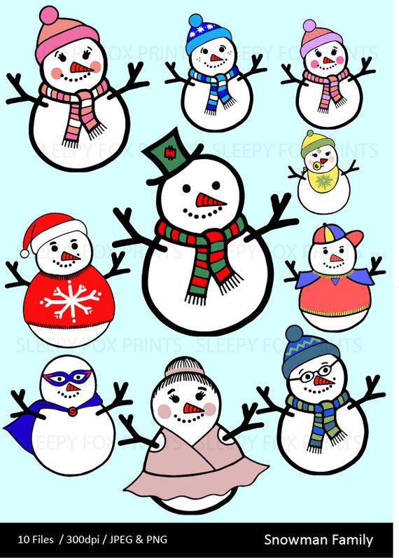 570x796 Snowman Family Clip Art
