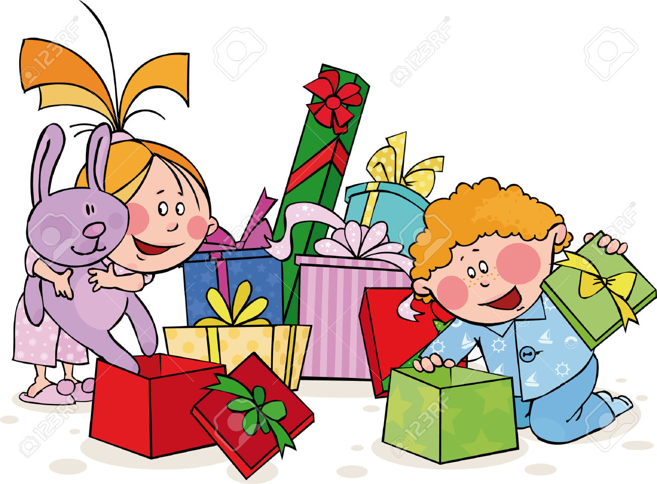 1300x958 Collection Of Family Opening Christmas Presents Clipart High