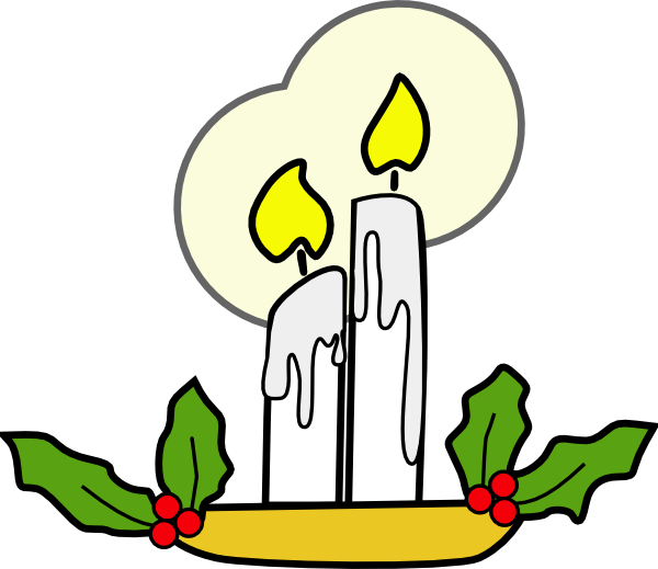 600x519 Christmas Candles Clip Art