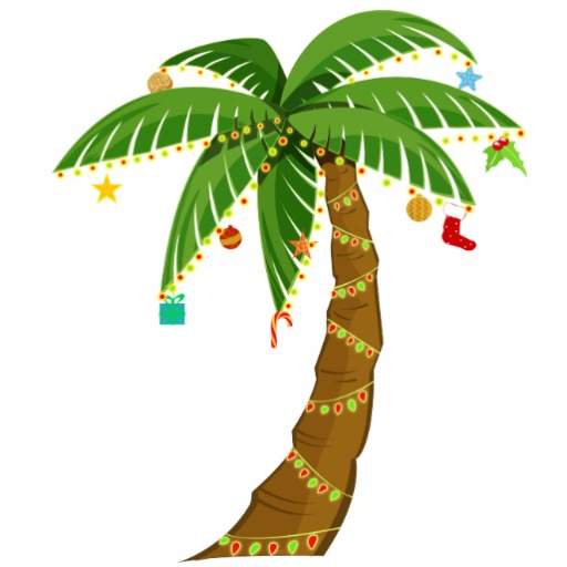 512x512 Christmas Palm Tree Clip Art 19019