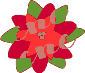 300x258 Poinsettia Christmas Flowers Clip Art Border Dividers