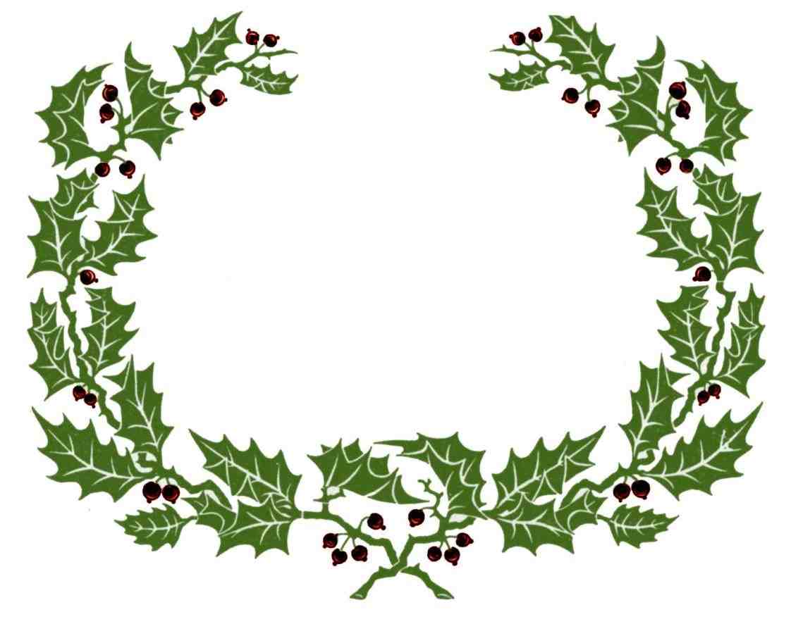 1122x896 Vintage Christmas Garland Clip Art