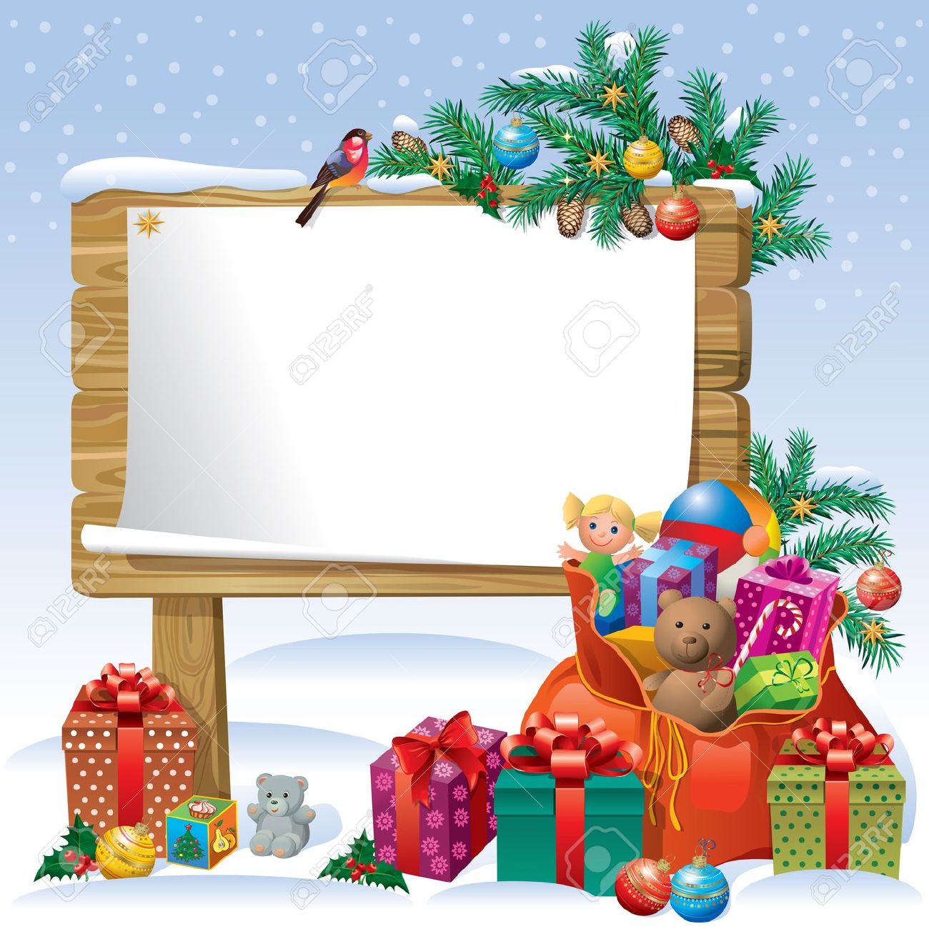 1300x1300 Christmas Presents Clipart Bord