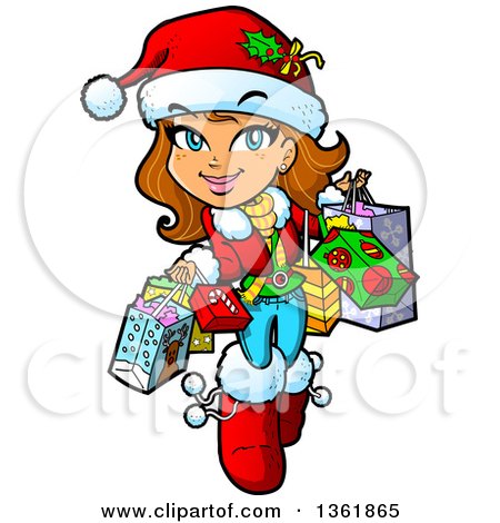 450x470 Clipart Of Cartoon Blond White Christmas Pinup Woman Posing In