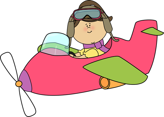550x393 Flying Airplane Clipart Girl Flying A Pink Plane Transportation