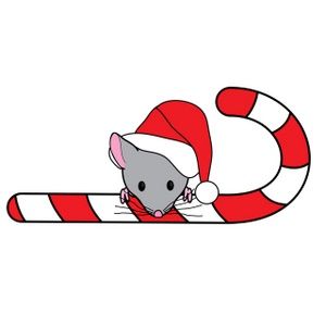 300x300 Clip Art Of A Cute Little Christmas Mouse, Wearing A Santa Hat