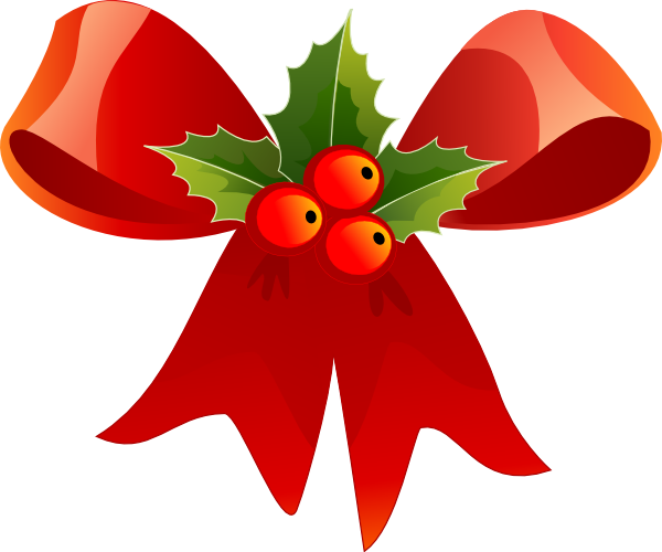 600x500 Christmas Holly Clipart Christmas Bow With Holly Clip Art