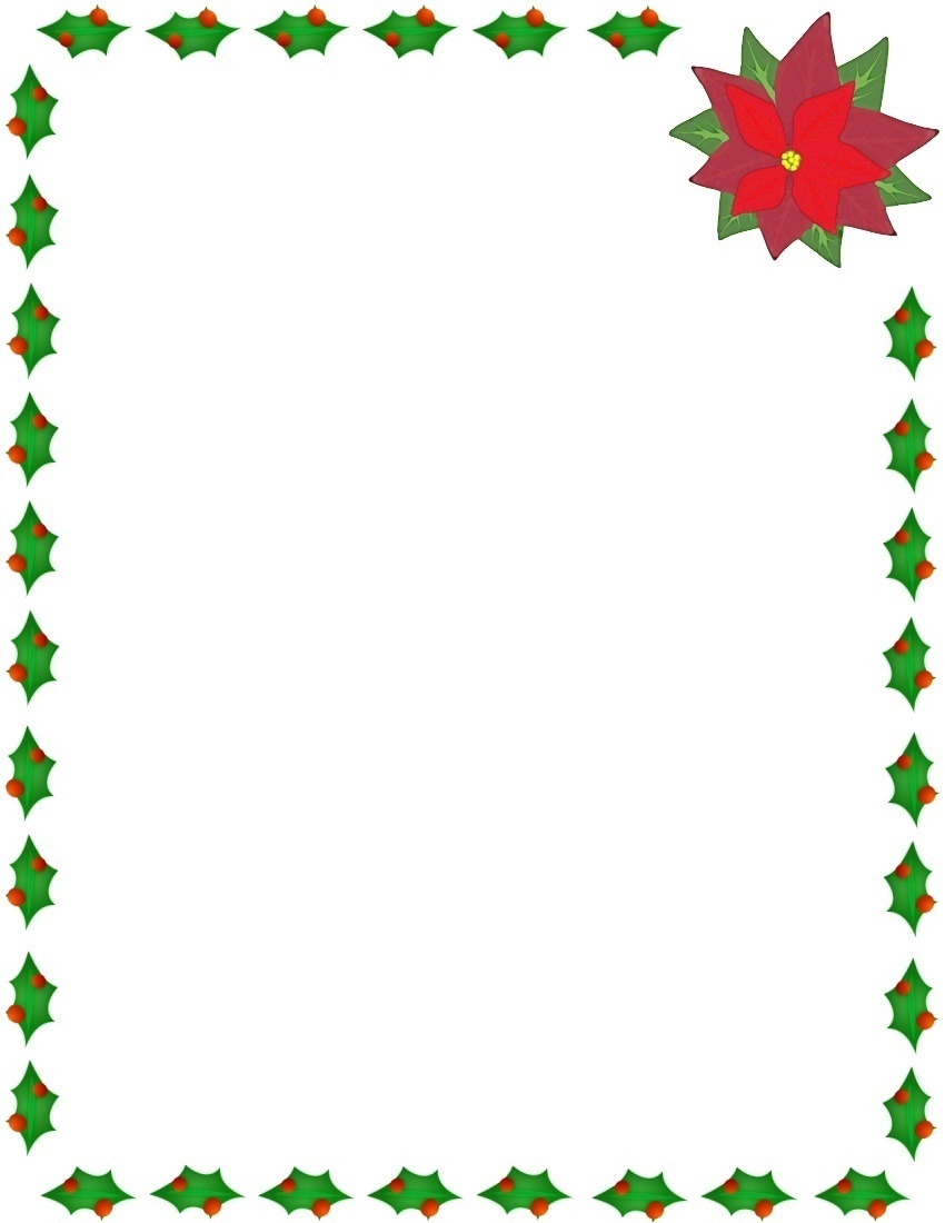 850x1100 Free Christmas Border Frame Clipart
