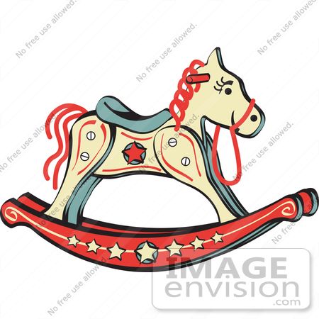 450x450 Royalty Free Cartoon Clip Art Of A Child's Rocking Horse With Star