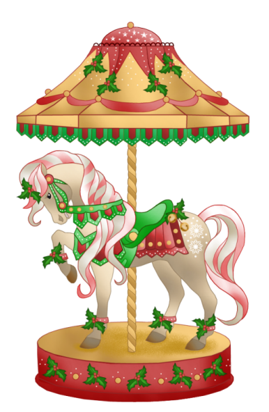 386x592 Christmas Carousel Horse Clip Art