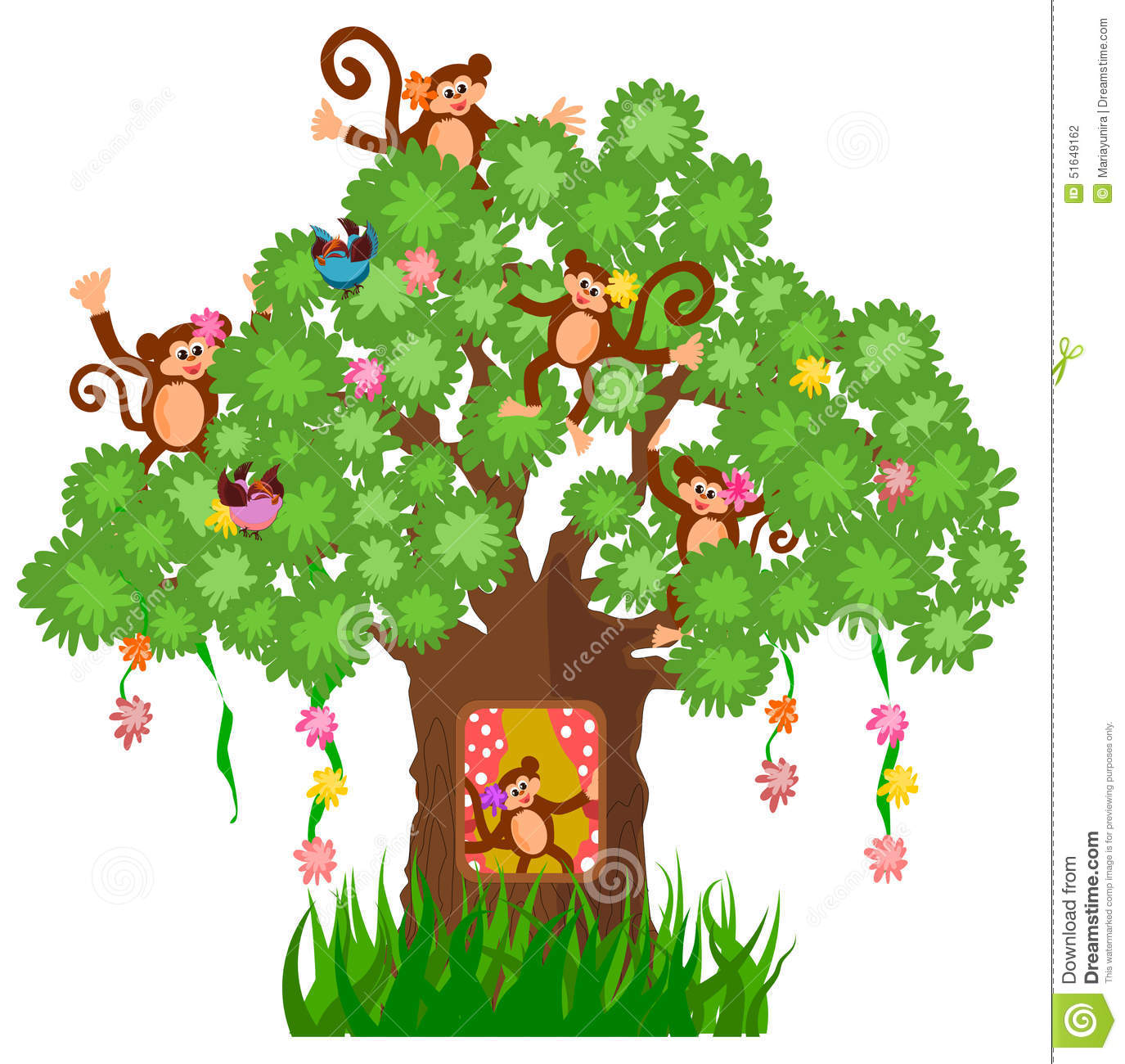 1375x1300 Monkey In A Tree Clipart Monkey Collection 007