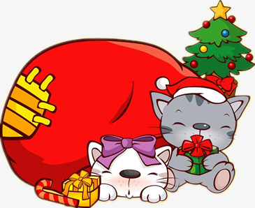365x298 Christmas Cartoon Animals, Christmas, Christmas Tree, Kitten Png