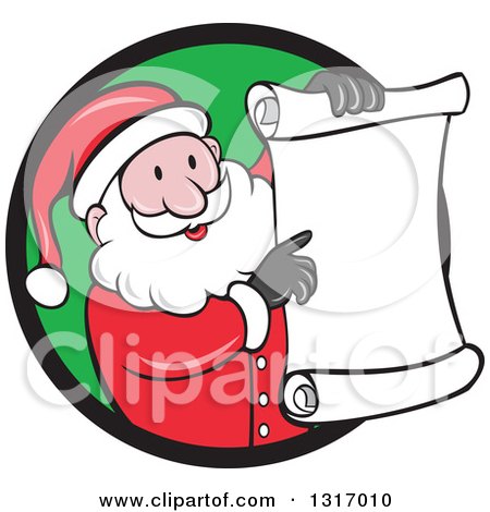 450x470 Clipart Of A Cartoon Happy White Santa Claus Holding And Pointing