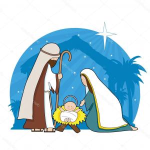 300x300 Photostock Vector Cartoon Nativity Scene With Shooting Star