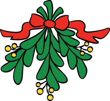 374x343 Christmas Mistletoe Decorative Sticker