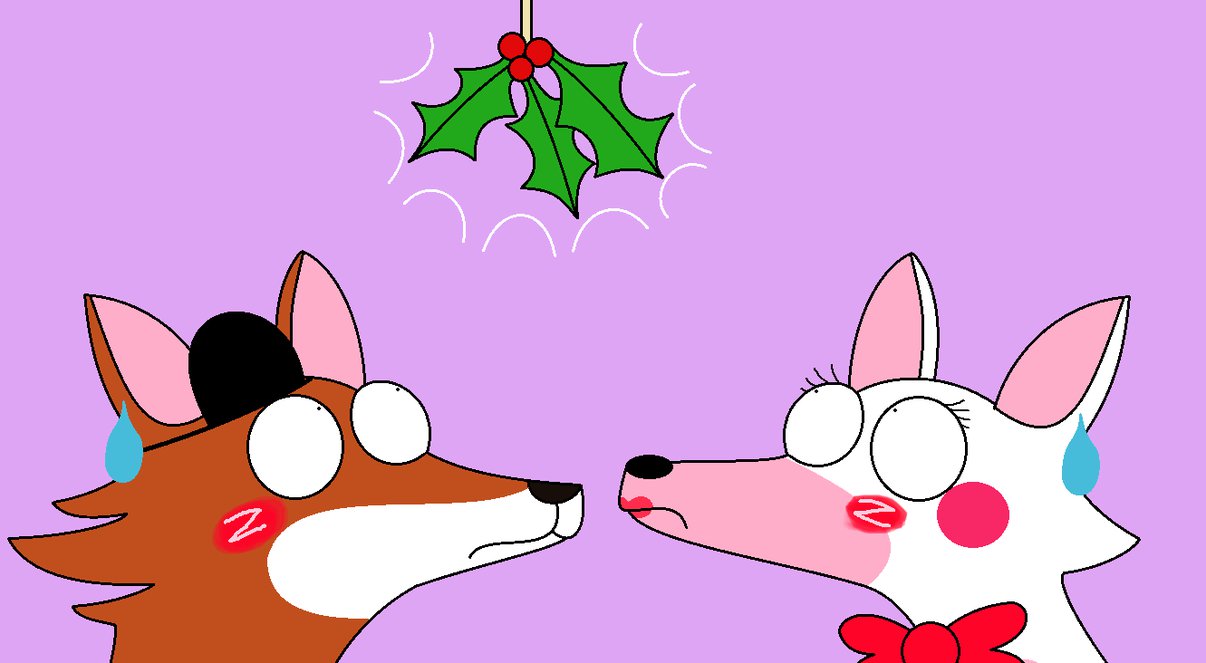 1206x663 Mistletoe Christmas Animal Drawings