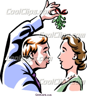 279x308 Looking For A Kiss Under The Mistletoe Clip Art