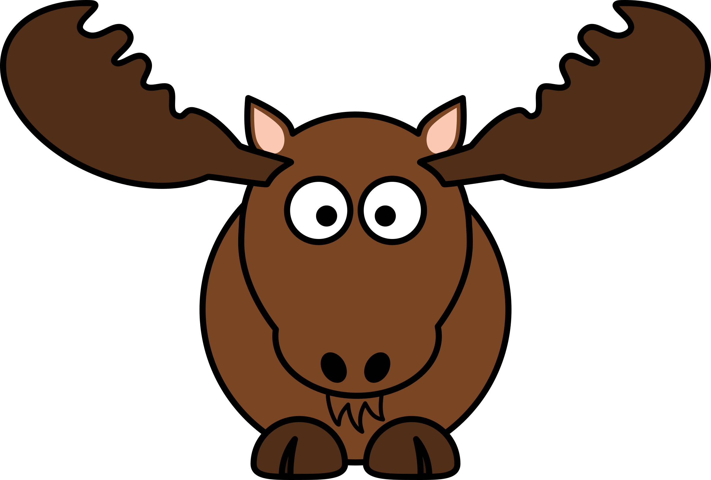 2400x1621 Cartoon Moose Icons Png