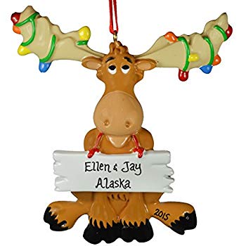 350x350 Christmas Moose Personalized Christmas Tree Ornament