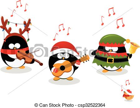 450x349 Christmas Music Clipart Cute Little Penguins Playing Christmas