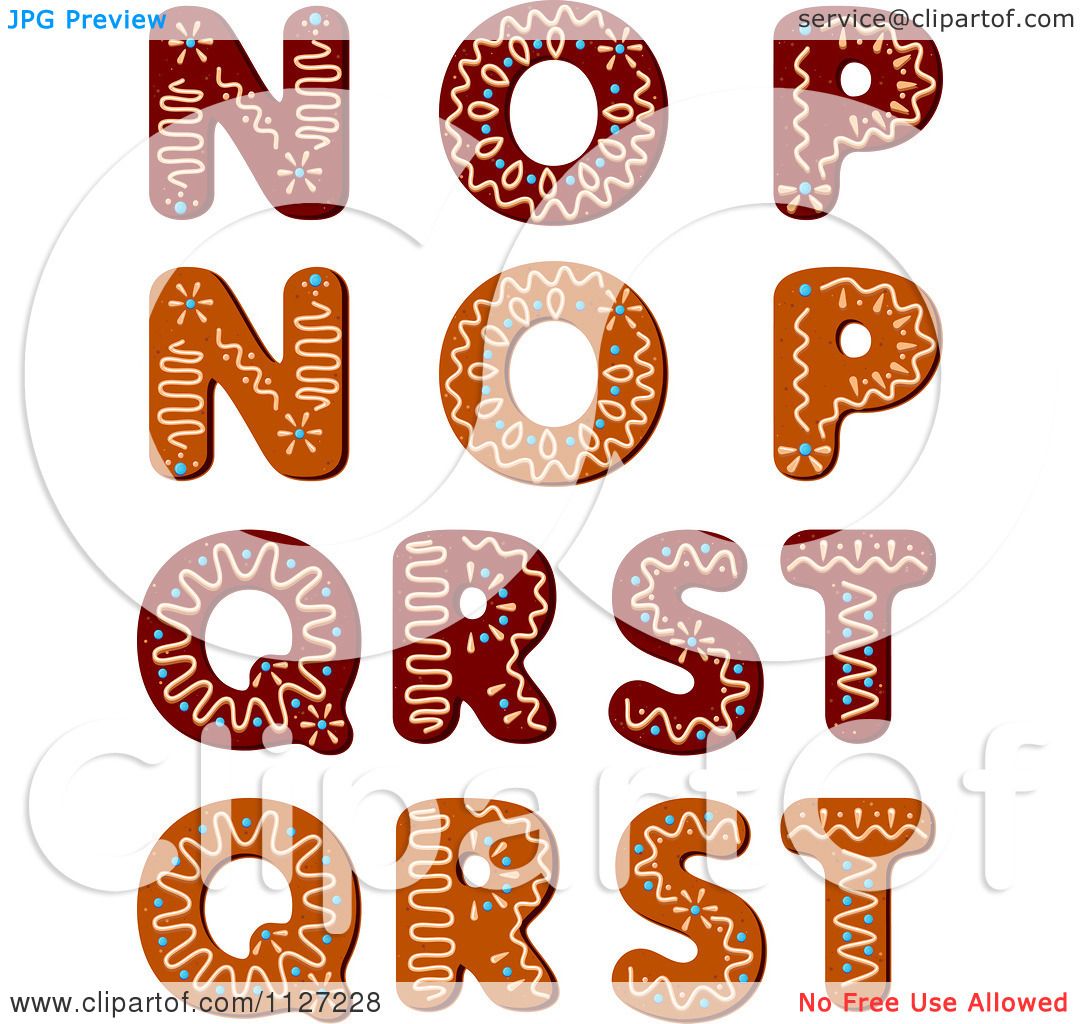 1080x1024 Clipart Of A Christmas Gingerbread Cookie Letters N Through T