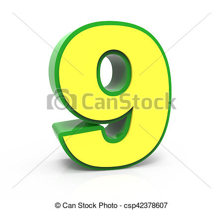 450x425 3d Christmas Number 9. 3d Rendering Christmas Number 9 Stock