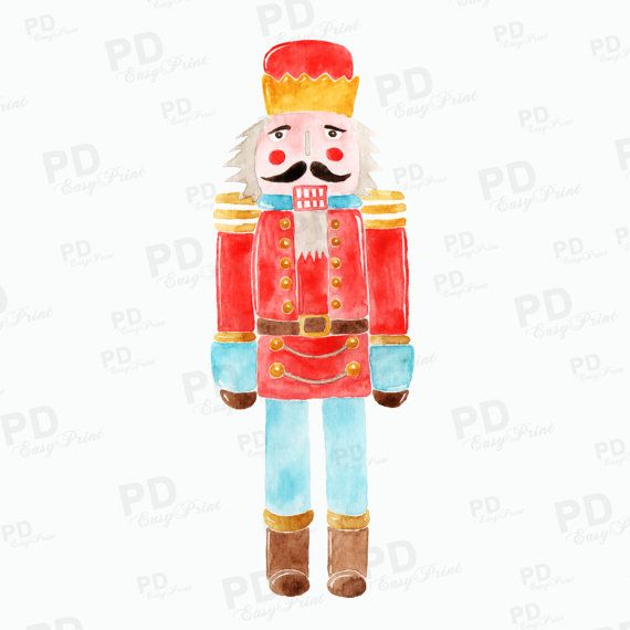 570x570 Nutcracker Clip Art, Nutcracker Clipart, Digital Watercolor