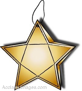 269x300 Clip Art Of A Christmas Ornament Shaped Like A Star