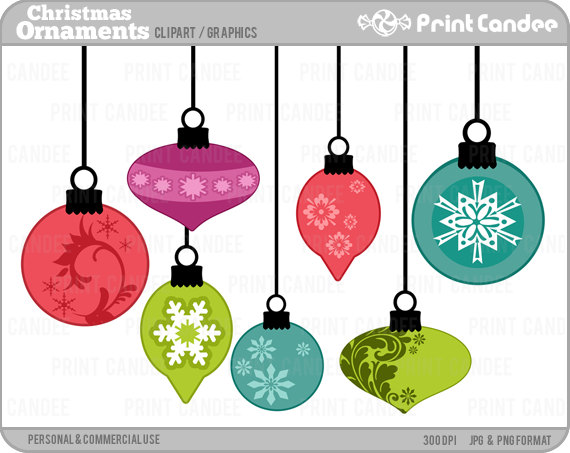 570x453 70% Off Sale Christmas Ornaments Digital Clip Art