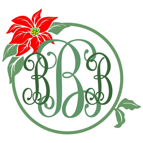 600x600 Poinsettia Flower Cuttable Design