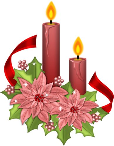 389x500 Poinsettia Clipart Christmas Candle