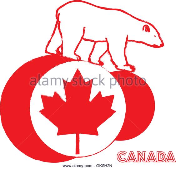 563x540 Canada Flag Polar Bear Clipart