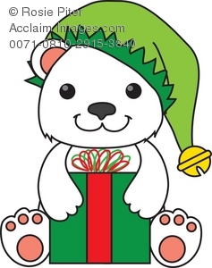 237x300 Littlle Polar Bear In An Elf Hat For Christmas Royalty Free (Rf
