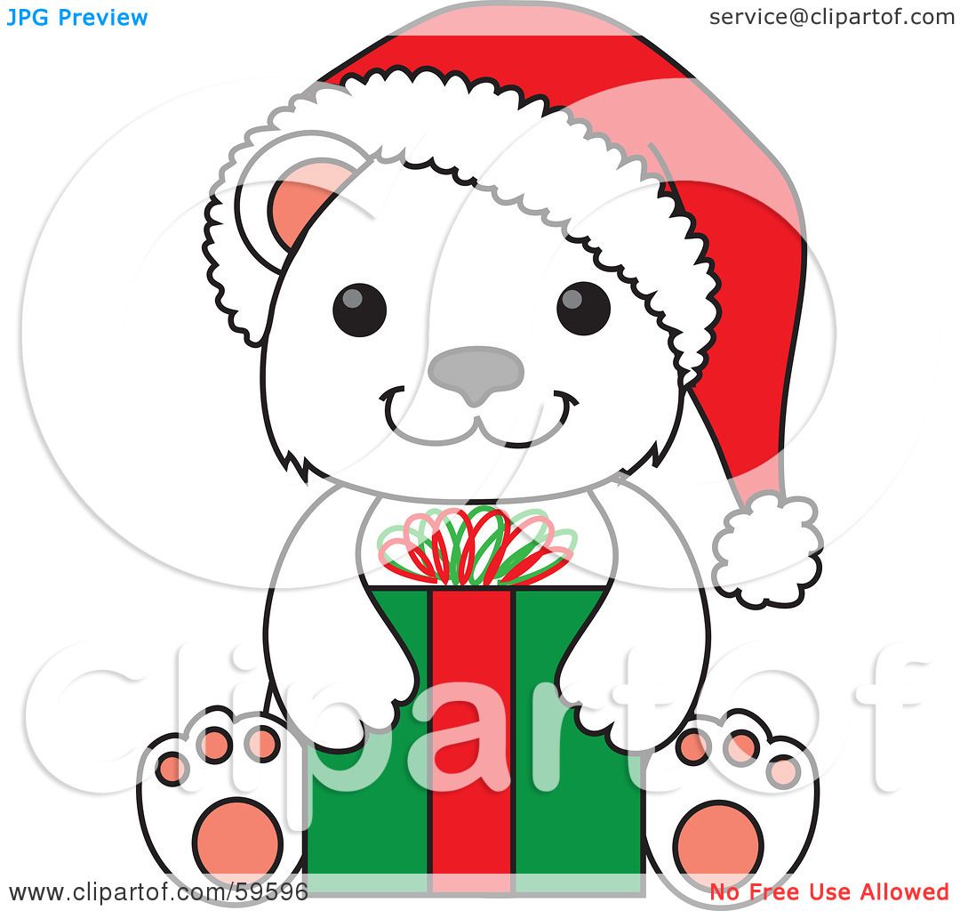 1080x1024 Royalty Free (Rf) Clipart Illustration Of A Christmas Polar Bear
