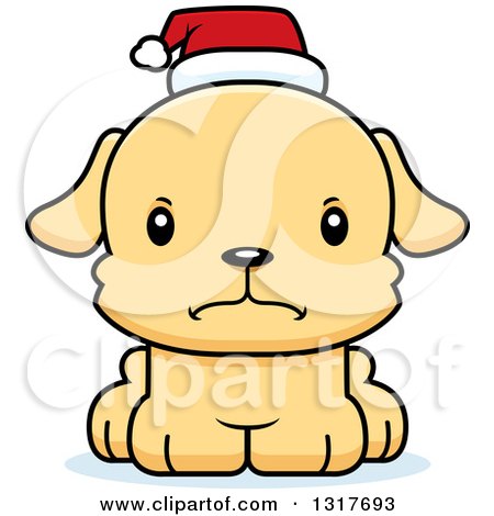 450x470nimal Clipart Of Cartoon Cute Mad Christmas Puppy Dog Wearing