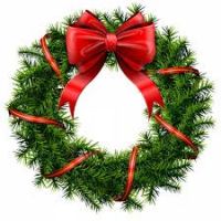 200x200 Holiday Wreath Clip Art