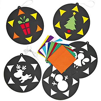355x355 Baker Ross Stained Glass Effect Christmas Hanging Decorations