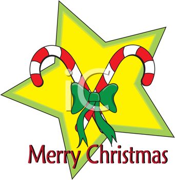 341x350 Picture Of Candy Canes With A Green Bow On A Yellow Star Merry
