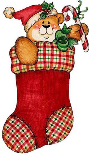 300x522 Animalitos Clip Art, Teddy Bear And Stockings