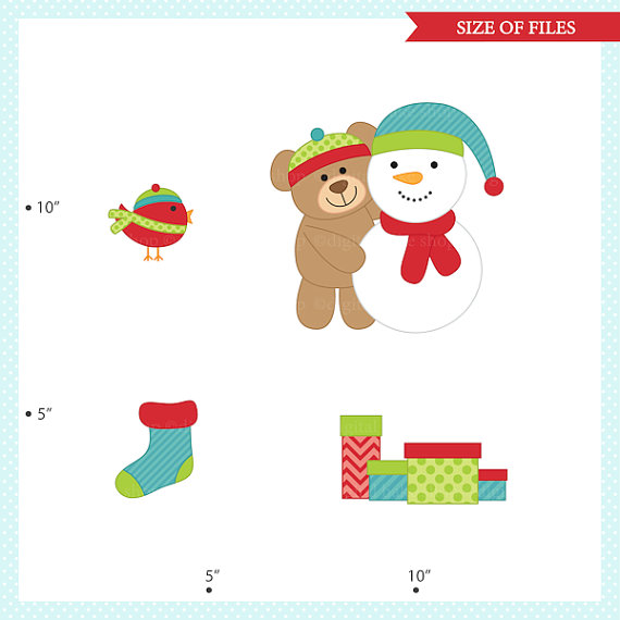 570x570 Christmas Bears Clipart Clip Art Digital