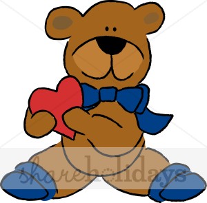 300x295 Cartoon Bear With Heart Clipart Christmas Teddy Bear Clipart
