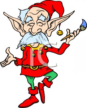 281x350 Christmas Elf Making Toys